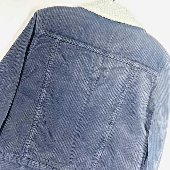 Pacsun Corduroy Trucker Jacket Women XSmall Gray Sherpa Cozy Gorpcore Retro - Picture 4 of 13
